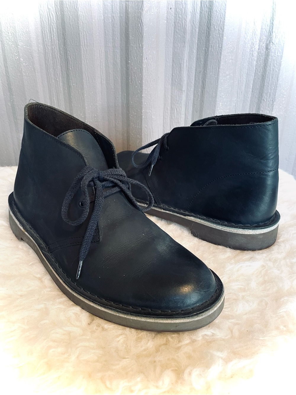 Clarks Men's Bushacre 2 Desert Chukka Boot Beeswax Leather Charcoal Black sz 8.5